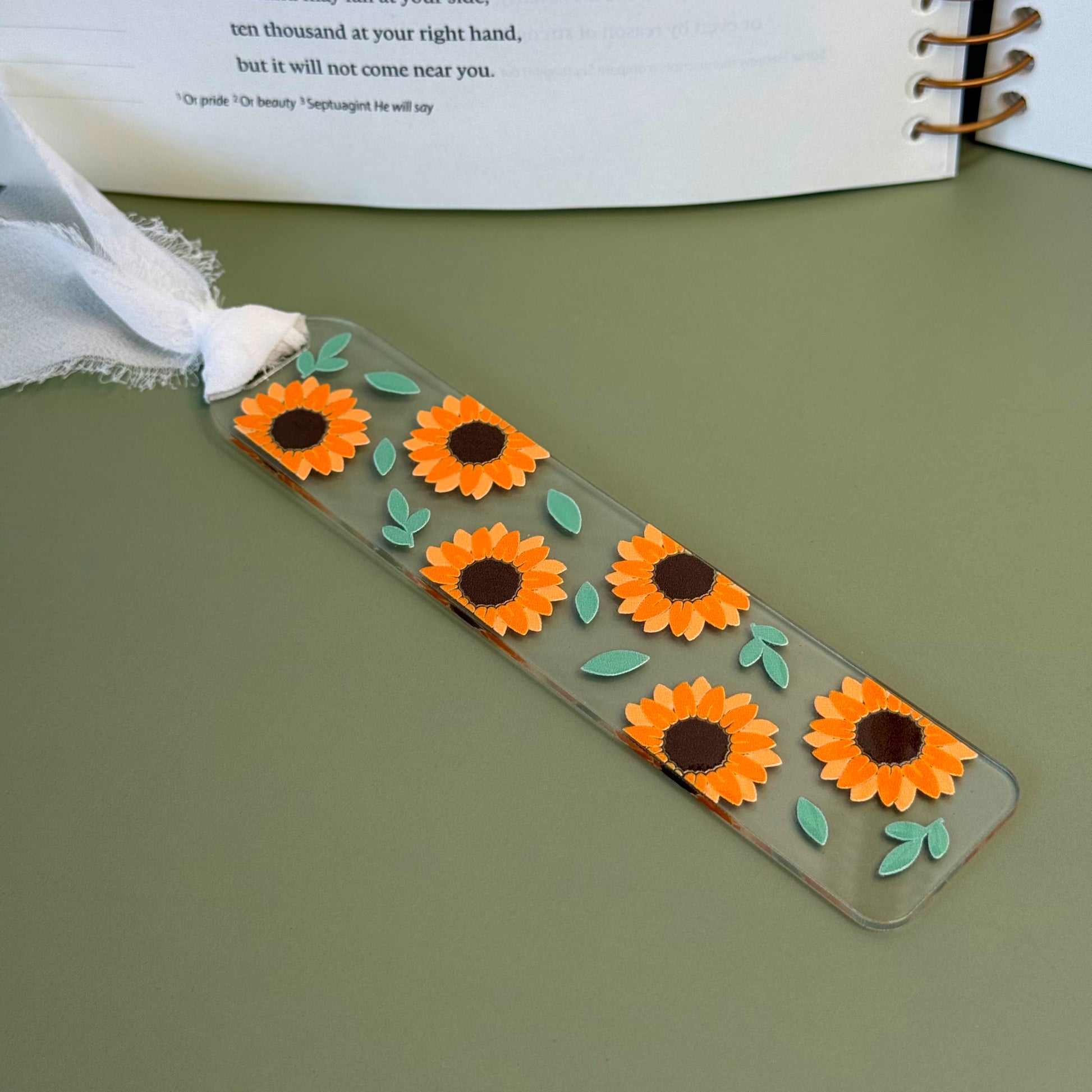 sunflower clear acrylic bookmark